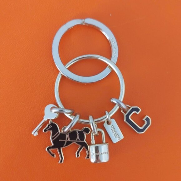 Coach horse / varsity C keychain charm EUC - Picture 1 of 4